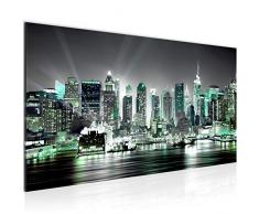 Bilder New York City Wandbild Vlies - Leinwand Bild XXL Format Wandbilder Wohnzimmer Wohnung Deko Kunstdrucke Türkis 1 Teilig - MADE IN GERMANY - Fertig zum Aufhängen 605512c