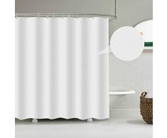 cdcurtain weiß Geometrische Waffle Duschvorhang Set quadratisch gemustert Dusche Vorhang Panel Wasserdicht Vorhang Stoff schwere Pflicht für Hotel Badezimmer 182,9 x 182,9 cm mit 12 Stück Metall Dusche Haken