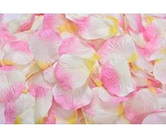 Lothringen Hochzeit Tisch Dekoration Seide Rosenblätter Blumen Konfetti Pink and White and Yellow