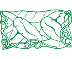 INDIGOS/Wandaufkleber-e182 hübsche Trompetenblume 160x89 cm- grün, Vinyl, 160 x 89 x 1 cm