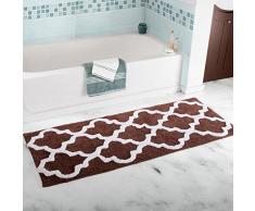 Lavish Home Badezimmerteppich mit Spalier 24 x 60 Schokoladenbraun