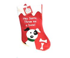 SES Holiday Festlicher Weihnachtsstrumpf aus Filz Throw Me a Bone, Santa
