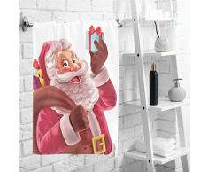 Wamika Handtücher Weihnachtsmann Weihnachtsmann Geschenke Fingerspitzen Gesichtshandtuch sehr saugfähig weich Gästetücher Reisehandtücher tragbar Küche Waschlappen Bad Bad Badezimmer Dekor 40,6 x 76,2 cm