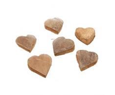 Deko und Band Cocos-Herzen - Natur - 100 Stück - ca. 6cm - 3619-50