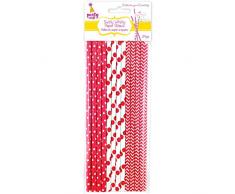 Multicraft Imports Party Craft Papier Trinkhalme (24 Pack), rot Medley