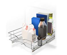 Home Zone Living Ausziehbarer Organizer | 27,9 cm B x 53,3 cm T | Unterschrank Küche Korb Organisation 17 W x 21 D Korb-Stil.