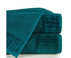 Eurofirany Handtuch Baumwolle Weich Schlicht Frottee Bordüre Set 6-er Pack Oeko-Tex, Dunkeltürkis, 50X90 cm