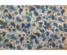 Home Collection Tischsets Set 4 Wendbar Blau Paisley 30,5 x 45,7 cm Schimmernde Tuch Reinigungstuch Rechteck