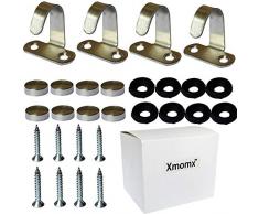 Xmomx Deckenhaken für Handtuch – 4 Stück Edelstahl Schrauben Befestigung Deckenhaken Haken Haken für Badezimmer Küche Schrank