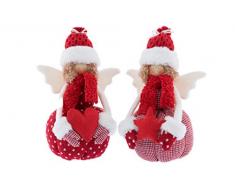 Comarco Sa 15421 Türstopper, gepolsterter Stoff, Wolle, Synthetik, Rot/Weiß, 15 x 11 x 25 cm