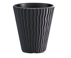 Kasamodern Modern Pot Planter with Insert Pflanzgefäß, schwarz, Medium