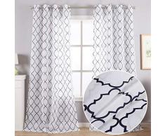 Kotile Gardinen mit Ösen, transparenter Foliendruck, marokkanisch, silberfarben/goldfarben, 2 Stück Marokkanisch W52 x L63 schwarz / goldfarben
