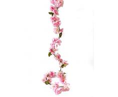 artfen künstlichen Cherry Blossom hängende Girlande Vine Pflanzen Faux Fake Kranz Blume Home Hotel Büro Hochzeit Party Garten Craft Art Decor 5.8 FT hellrosa