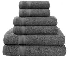 Premium, Hotel & Spa, Türkisch Set Handtuchset Baumwolle für maximale Weichheit und Saugkraft von amerikanischen Veteran Handtuch anthrazit