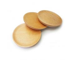 3 x WECK Medium Holz Deckel lovely Buche Deckel. Größe Medium = 3 1/20,3 cm (80 mm). Besondere Kauf. An Passform Weckgläser nur.