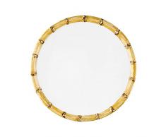 Supreme Housewares 638 Bamboo Gourmet Art Teller aus schwerem und langlebigem Melamin, 22,9 cm, für drinnen und draußen, Party, Hochzeit, Geburtstag und den täglichen Gebrauch, Salat S/6