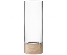 LSA Lotta Vase Inkl. Untergestell aus Holz Ø22 x 62 cm, Glas, transparent, 22 x 22 x 62 cm