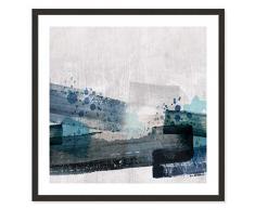 Casa Fine Arts Kunstdruck Crush Indigo Mordern Abstrakter Archivdruck, 78,7 x 78,7 cm, dunkler Espresso-Rahmen