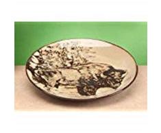 StealStreet ss-ug-tcd-855 21 cm Bison mit Holz Szene Salatteller, Keramik, Schwarz & Braun