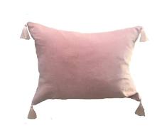Ragged Rose Samt-Kissen mit Quaste, 35 x 50 cm, Blush Pink