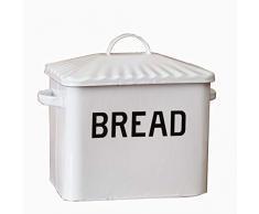 Your Hearts Delight Your White Emailleware Brotkasten, Mehrfarbig, Einheitsgröße