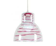 Tosel 12594 Hängeleuchte Glocke Glas 25 Metall 100 W E27 rot