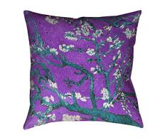 ArtVerse Vincent Van Gogh Mandelblüte in Lila und Blau x Kopfkissen gesponnen, 50,80 cm X 50,80 cm