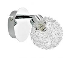 RABALUX Wandspot, Glas, G9, 28 W, Silber, 1-flammig