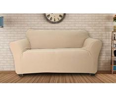 Quick Fit Hanover Jameson Wendestuhlbezug aus Mikrofaser, wasserabweisend, elastische Schnalle, Schokoladenbraun/Natur, Taupe, Loveseat Cover