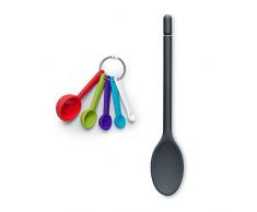 Zeal JSET13T Kochlöffel und Messlöffel, antihaftbeschichtet, Silikon, Dunkelgrau, 2-teilig