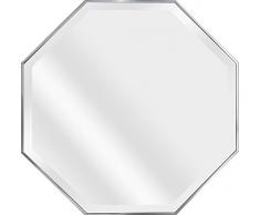 Alpine Art & Mirror Octagon Wandspiegel, Kunstharz, Silber