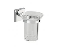 Wenko 23403100 Power-Loc Laceno Zahnputzbecher-/ Zahnbürstenhalter, für Zahnbürste und Zahnpasta, Befestigen ohne bohren, 10 x 11,5 x 12,5 cm, Chrom