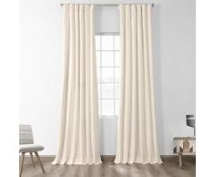 HPD Half Price Drapes PRCT-BO09B-108 Verdunkelungsvorhang aus Fester Baumwolle (1 Panel), 50 x 108, Whisper White