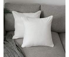 Dekorativer Kissenbezug für Couch Kissenhülle Baumwolle quadratisch weich Bett Zimmer 18x18 Modern 18x 18,2 Packs weiß