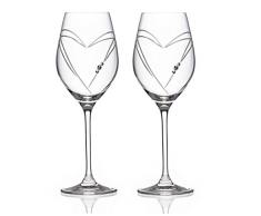 Diamante 5057.352 Herzen Weißweingläser Weingläser, Glas, 360 milliliters