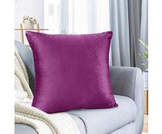 Nestl Bedding Überwurfkissenbezug, weich, quadratisch, dekorativ, Samt, Kissenbezug für Sofa, Couch, Schlafzimmer, S Modern 1 - 20x20 Orchidee, Violett