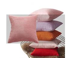 PAPER JAZZ Papierjazz Blauer Samt-Kissenbezug, einfarbig, gelb, rosa, Heimdekoration, Sofakissen für Zimmer, Happy New Year 2019, 1 Stück, 45,7 x 45,7 cm (45 cm) Pink, 1 Stück.