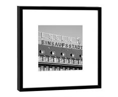 COGNOSCO Fotografie im Holzrahmen: Handelshof Essen-Fotodruck-Format 27 x 27 cm-Rahmenfarbe schwarz-Hochwertiges Wandbild, Geschenkidee oder Souvenir aus der Ruhrregion, Holz, Weiß, Rahmen