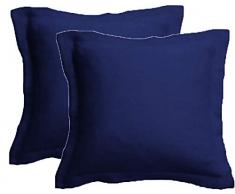 TAOSON 100% Baumwolle Fadenzahl 300 weiß Chevron Zig Zag Voller Länge Reißverschluss Körper Kissen Fall Nur Cover Kein Einsatz 53,3 x 137,2 cm European 24x24 Marineblau