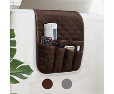 VNOM Sofa Armlehne Organizer Anti-Rutsch-Armlehnen-Sessel Nachttisch Ablage Organizer für Liege Couch mit 5 Taschen für Handy TV Fernbedienung Zeitschriften Coffee