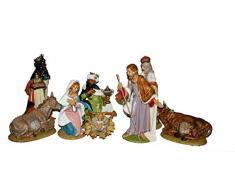 Euromarken 8er Set Figuren Krippenfiguren aus Kunstharz, Höhe 30 cm, Mehrfarbig