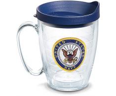 Tervis 1301977 Navy Classic Seal Flex Isolierbecher mit Emblem und Deckel, 454 ml, transparent