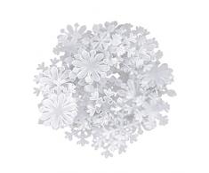 senlinlv Fenster-Dekoration, für Kinderzimmer, fluoreszierend, leuchtet im Dunkeln, Schneeflocke, leuchtende Sterne, 50 Stück weiß