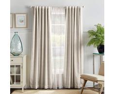 Martha Stewart Bedford Vorhang, gewebt, Blickdicht, 1 Paar 95 Panel Pair weiß