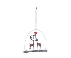 Creative Co-op XM1459 Dekofigur Hirsch aus Blech und Holz