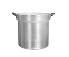 Pentole Agnelli Nudelsieb Zylindrische für Kochtopf, aus Aluminium, mit 2 Griffen aus Edelstahl, Silber 36 cm silber / schwarz