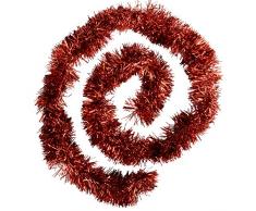 WeRChristmas 10 m Girlande Traditionelle Weihnachtsbaum Lametta, rot