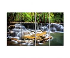 Design Art Level Sechs der Huai Mae Kamin waterfall-metal Wand art-mt7095–48 x 28–4 Panels, 48 x 28
