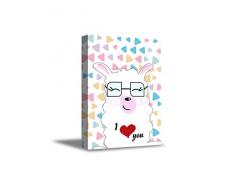 Awkward Styles Leinwandbild, Motiv: Schaf, I Love You, für Kinderzimmer, Tiere, Illustration, Leinwand, bedruckt, Dekoration für Kinderzimmer 8 x 12