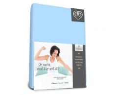 Bed-Fashion Luxe Elasthan Spannbetttuch, Mako-Satin, weich Blau, Einzelbett, 120 x 200 cm